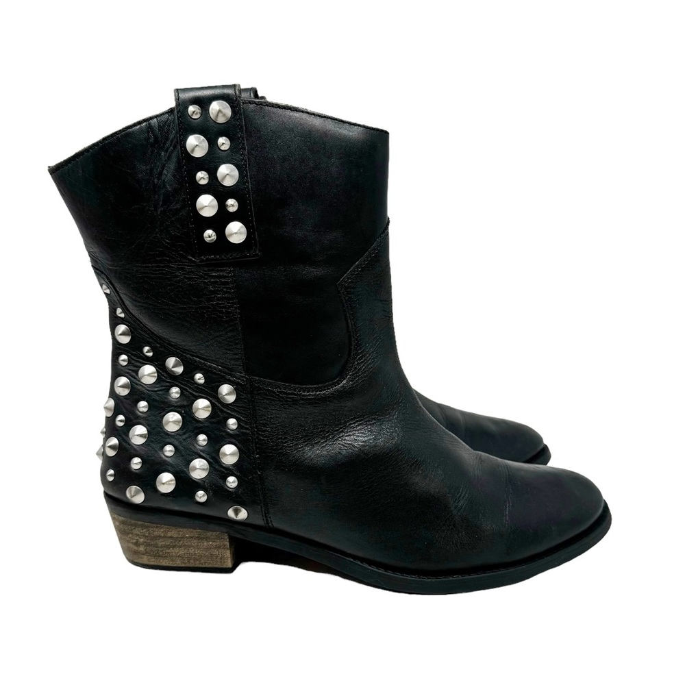 Bakers Motocore Studded Leather Mid Calf Boots Size 10